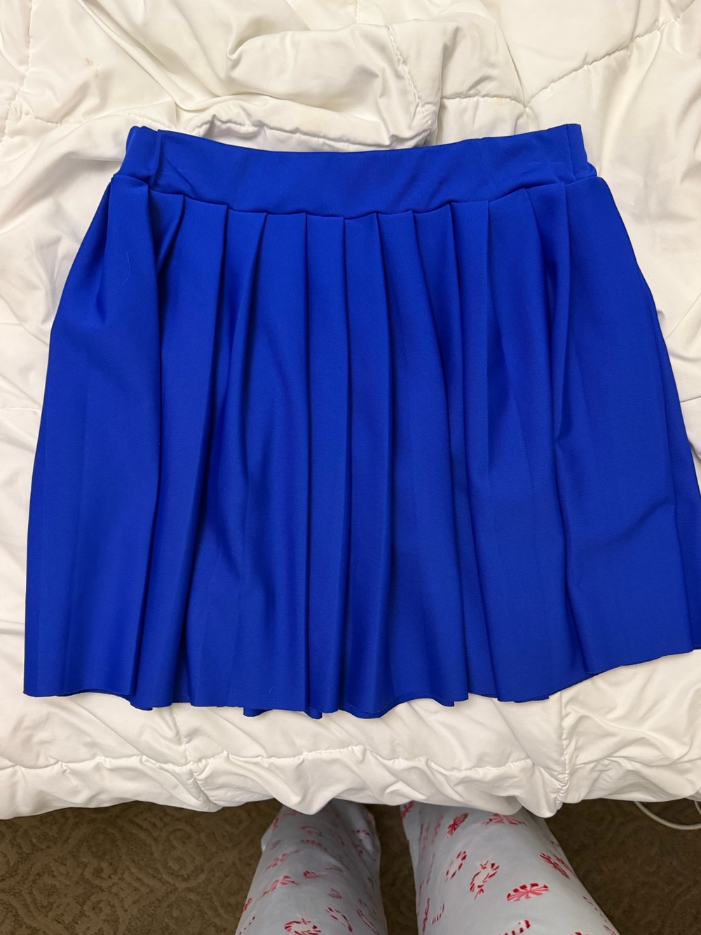 Amazon Royal Blue Pleated Skater Skirt